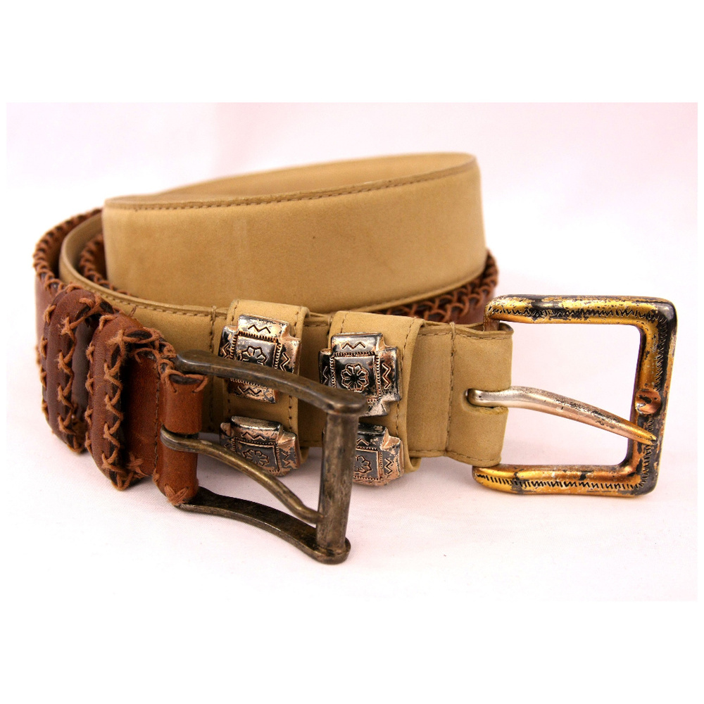 Set / 2 Kenneth Cole Western Style Leather Belts M